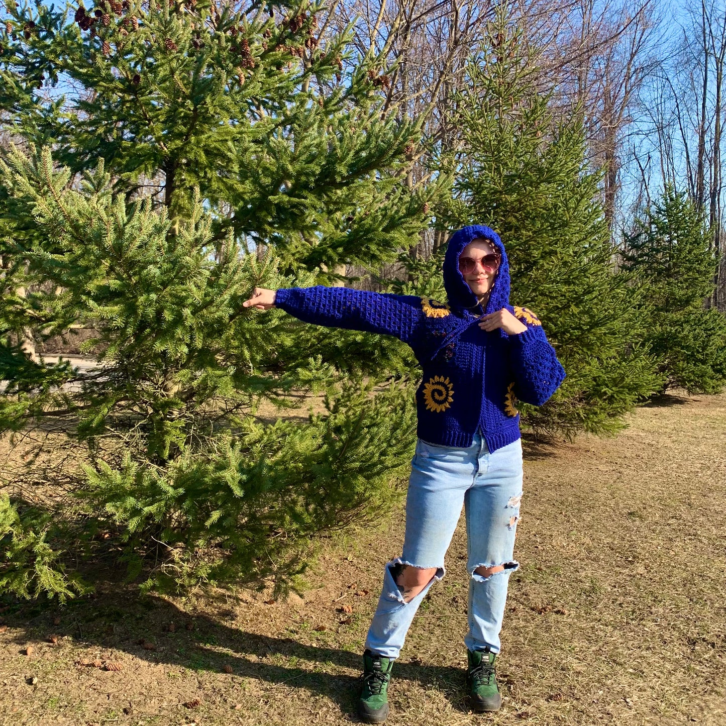Celestial Sun Crochet Hoodie