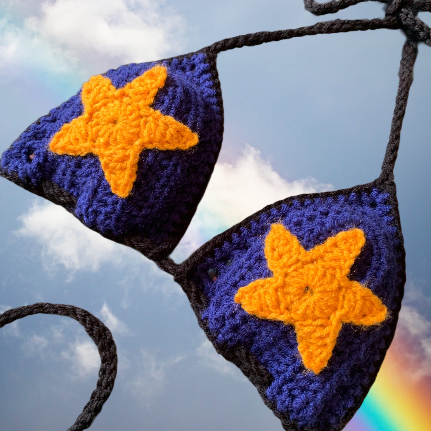 Size S Celestial Star Crochet Bikini Top