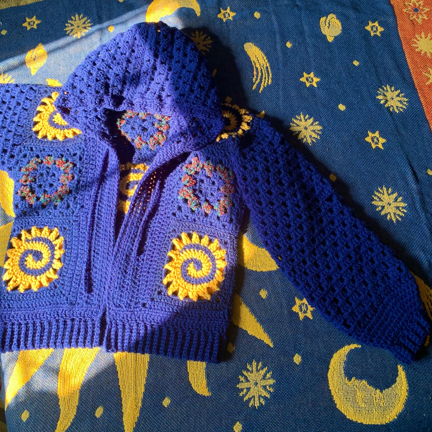 Celestial Sun Crochet Hoodie