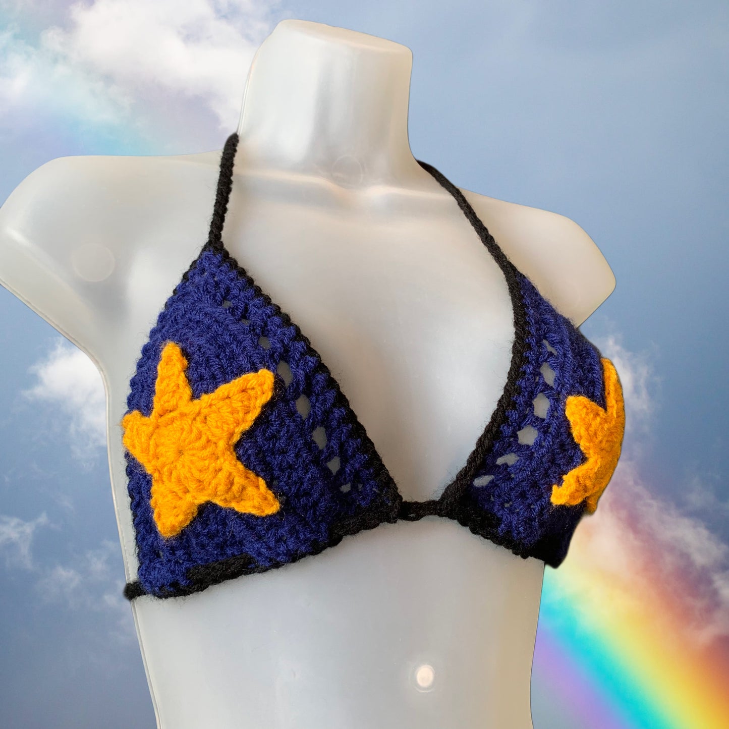 Size S Celestial Star Crochet Bikini Top