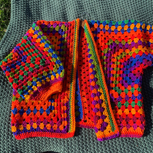 Rainbow Crayon Hexagon Cardigan