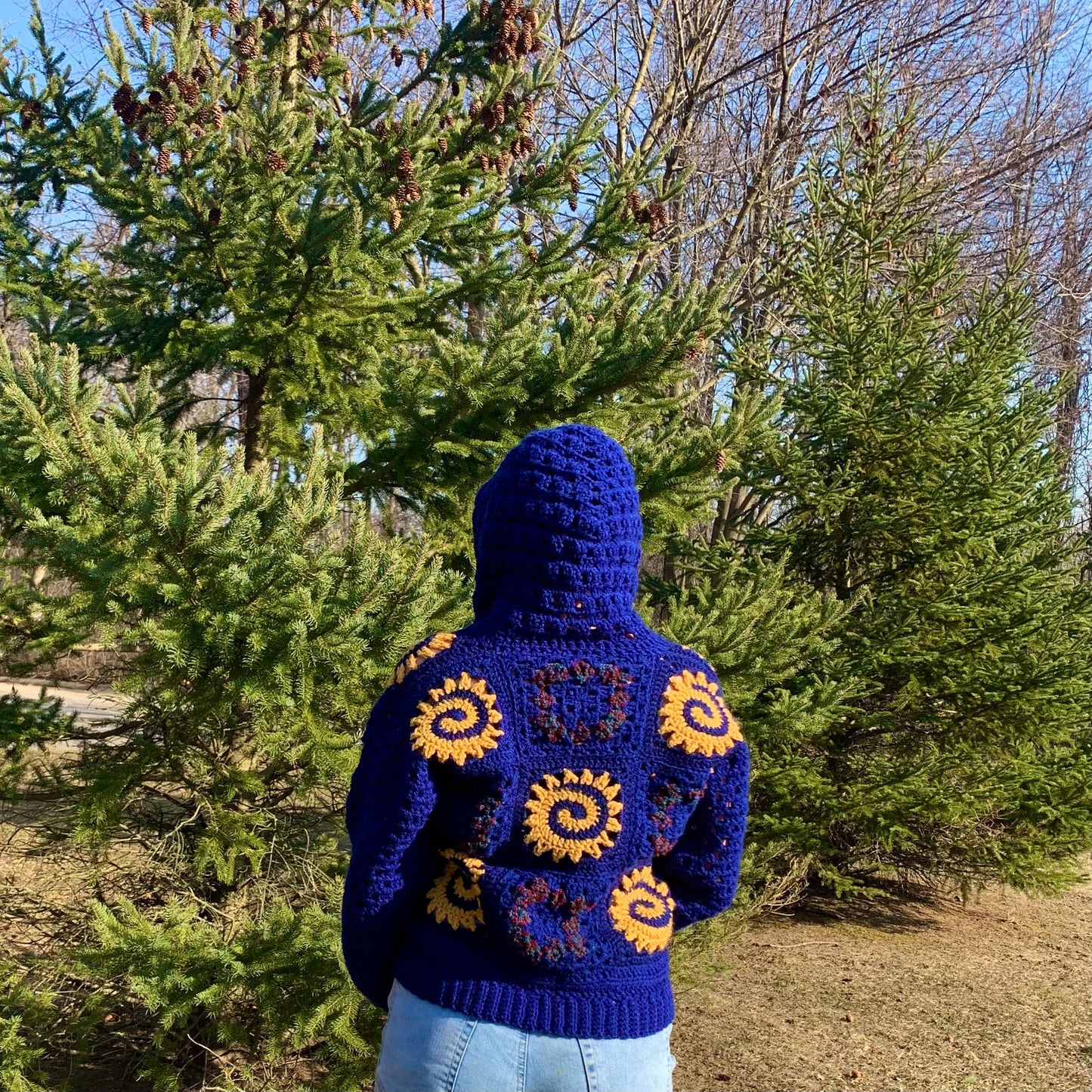 Celestial Sun Crochet Hoodie